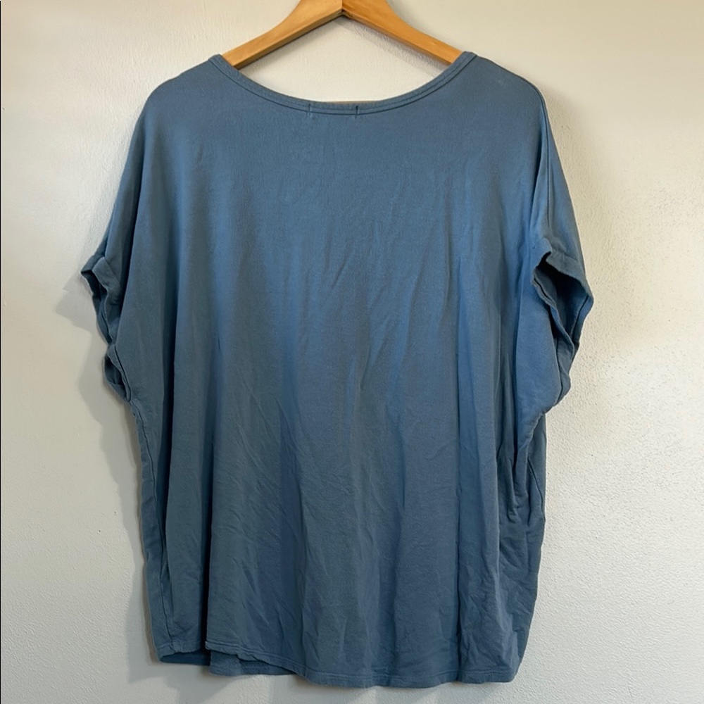Blue Cuffed Sleeve Boxy Tee - Picture 5 of 5